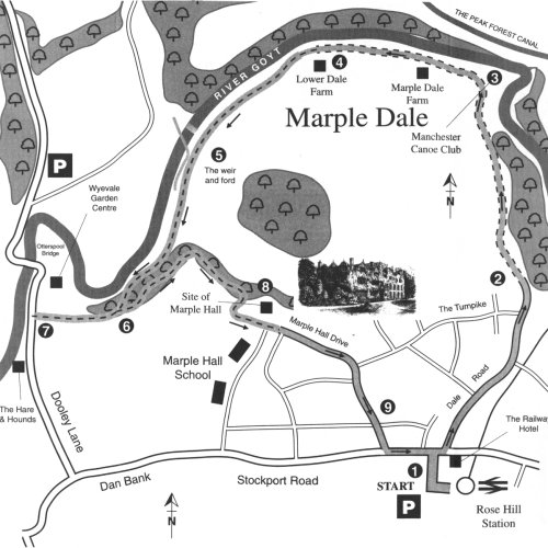 Map for Walk No. 1 - Marple Dale