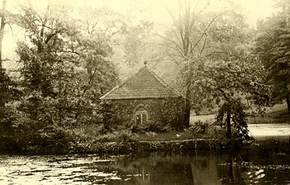 The Hermitage on the island of the ornamental pond