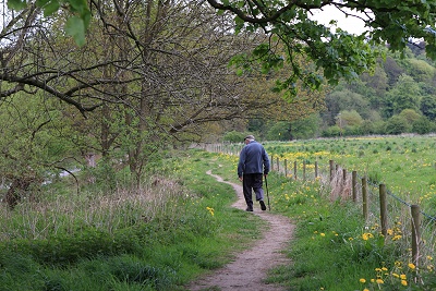 A gentleman strolls a long Marple Dale 2010