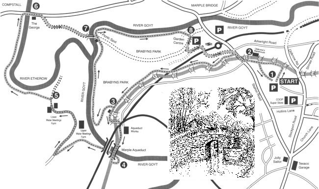 Map of Walk No. 3 Marple Locks & Brabyns Park