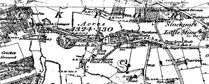 HEMPSHAW GATE, STOCKPORT, 1875 map