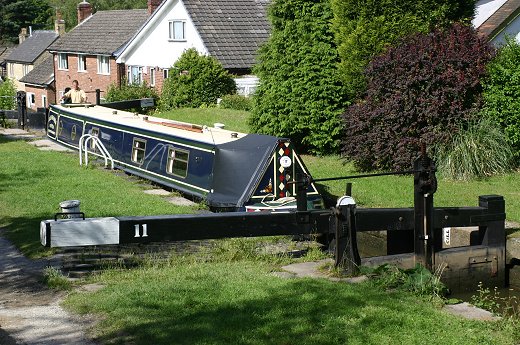 A narrowboat passing through Lock 11