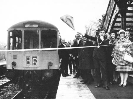 The Opening Ceremony for Marple's rebuilt station on Wednesday 2Bth October 1970.