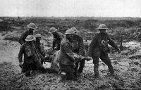 British stretcher bearers near Bossinghe, 1 Aug 1917